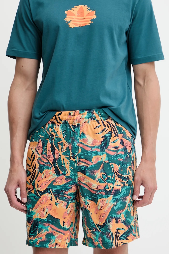 adidas Originals szorty Floral Short tkanina pomarańczowy KB8370