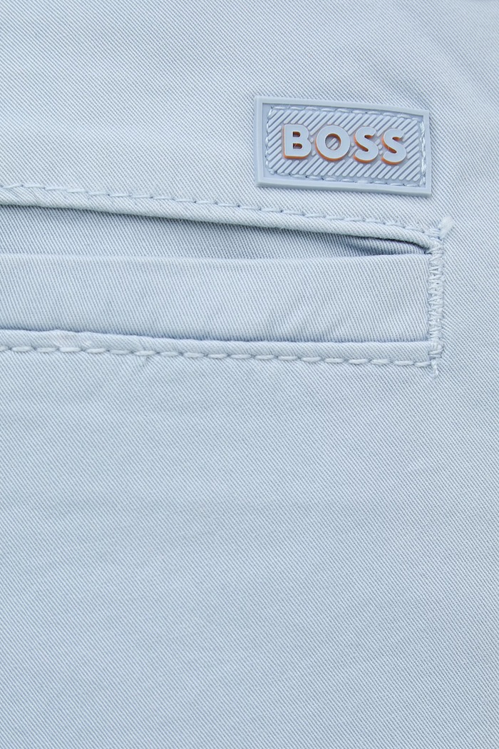BOSS Orange šortky chino pánske bavlnené s elastanom modrá 50536723