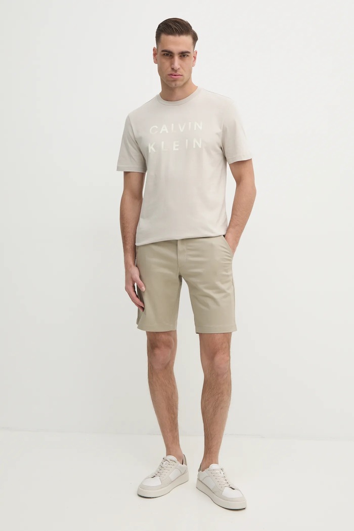 Calvin Klein szorty K10K114071 beżowy SS25