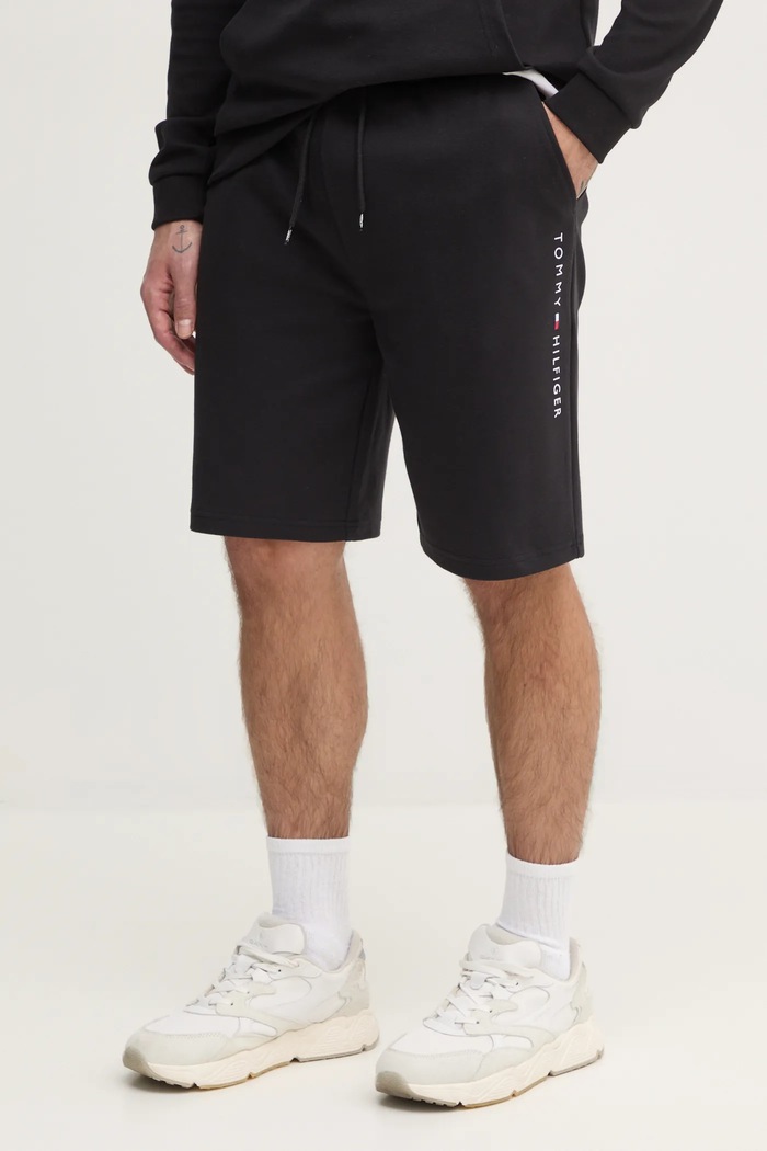 Tommy Hilfiger szorty dresowe męskie z elastanem czarny UM0UM03452