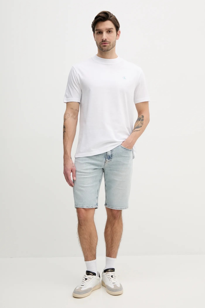 Rifľové krátke nohavice Calvin Klein Jeans J30J327185 modrá SS25