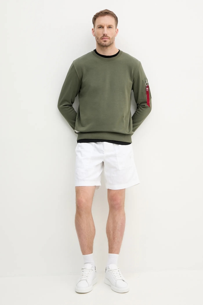 Kratke hlače iz mešanice lana Calvin Klein Jeans J30J327300 bela SS25