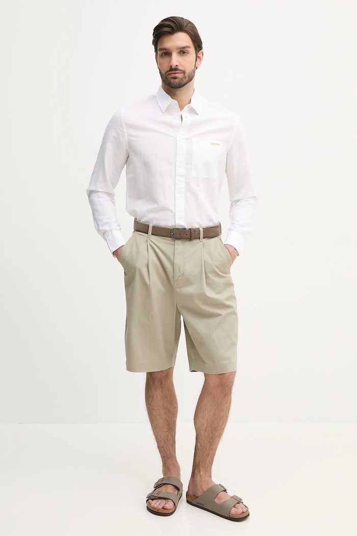 Kratke hlače Calvin Klein Jeans J30J327304 zelena SS25