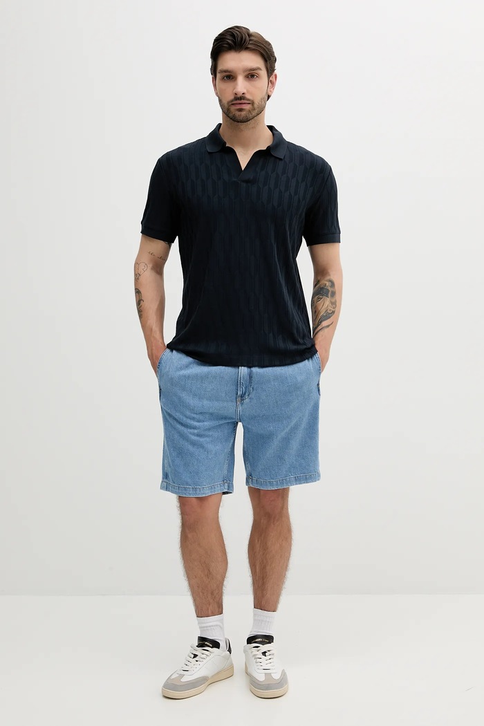 Дънков къс панталон Calvin Klein Jeans J30J327506 син SS25