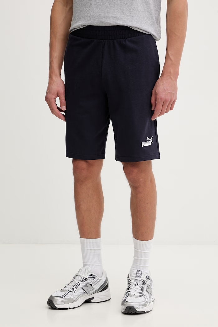 Puma σορτς επίσημα Ανδρικά βαμβακερά Essential Jersey σκούρο μπλε 682600