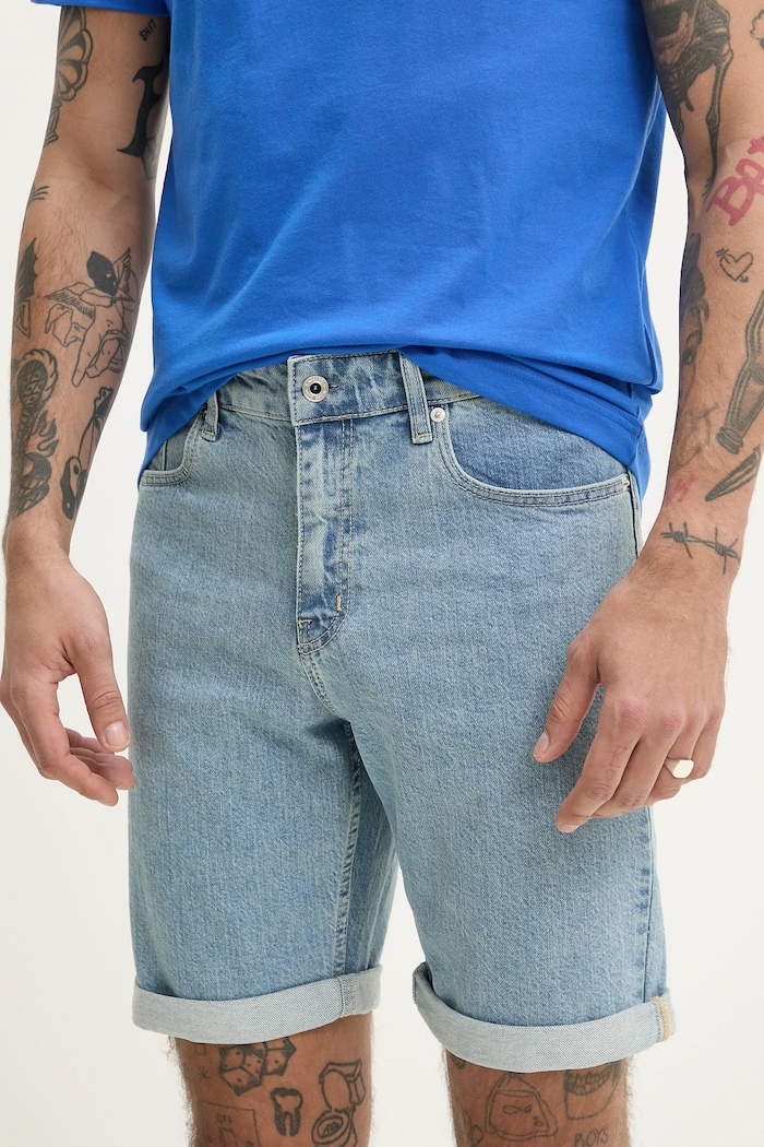 Karl Lagerfeld Jeans farmer rövidnadrág szövet kék A2M10129