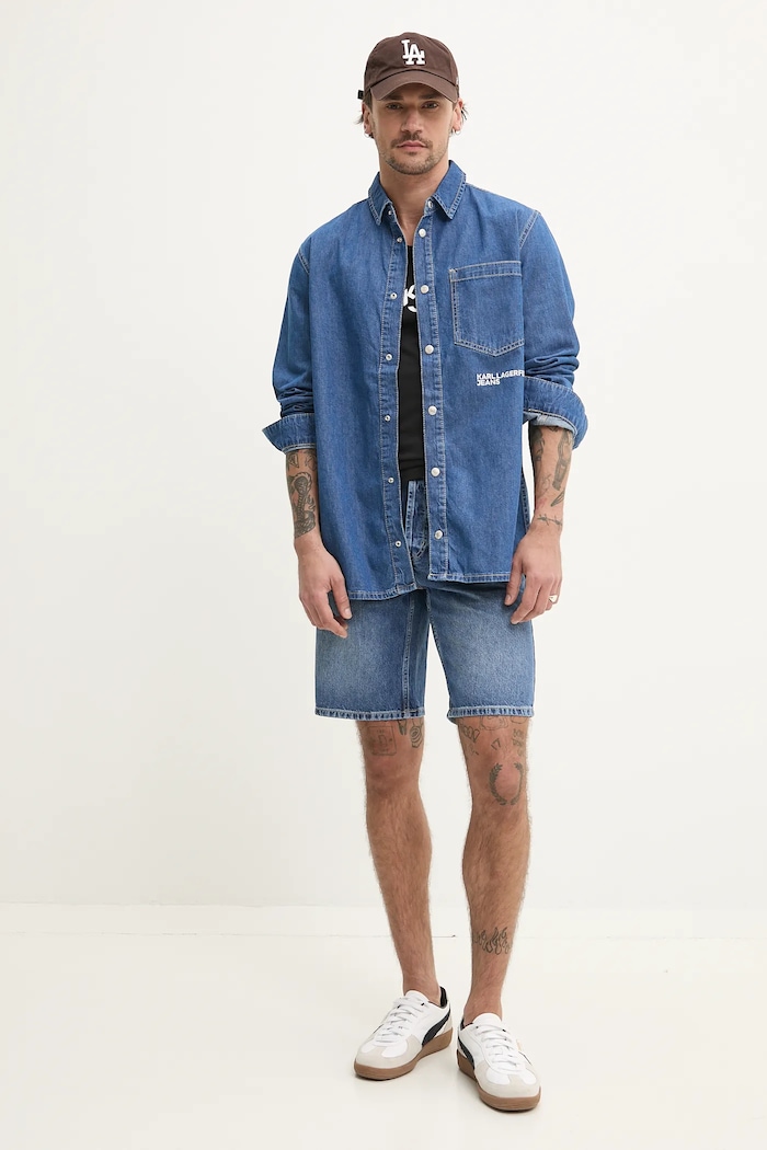 Karl Lagerfeld Jeans farmer rövidnadrág A2M10132 kék SS25