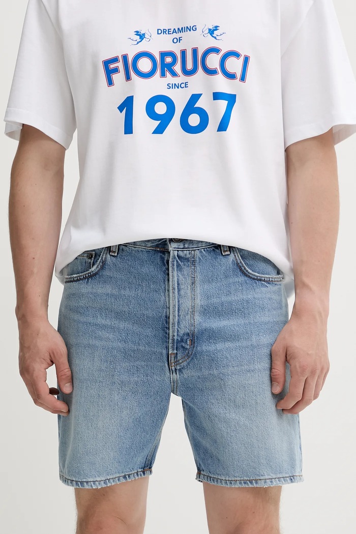 Fiorucci farmer rövidnadrág Light Blue Bermuda Denim Shorts szövet kék M02SMDSH316DN01DN01