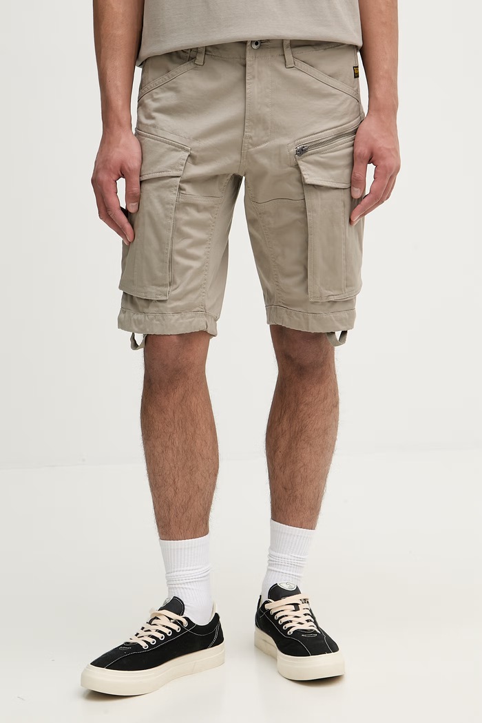 G-Star šortky cargo pánske bavlnené s elastanom Rovic zip regular sivá D26214.5126