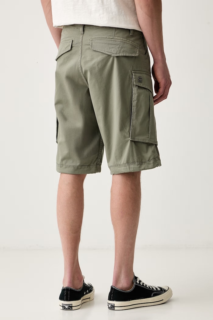 Oblečenie G-Star šortky cargo pánske bavlnené s elastanom Rovic zip relaxed 1\2 D08566.5126 zelená