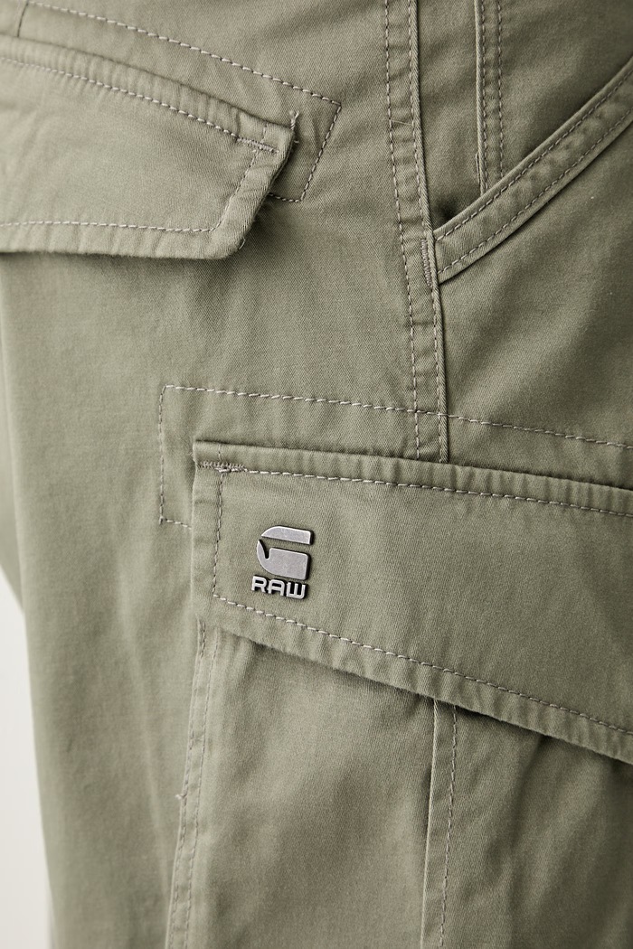G-Star šortky cargo pánske bavlnené s elastanom Rovic zip relaxed 1\2 zelená D08566.5126