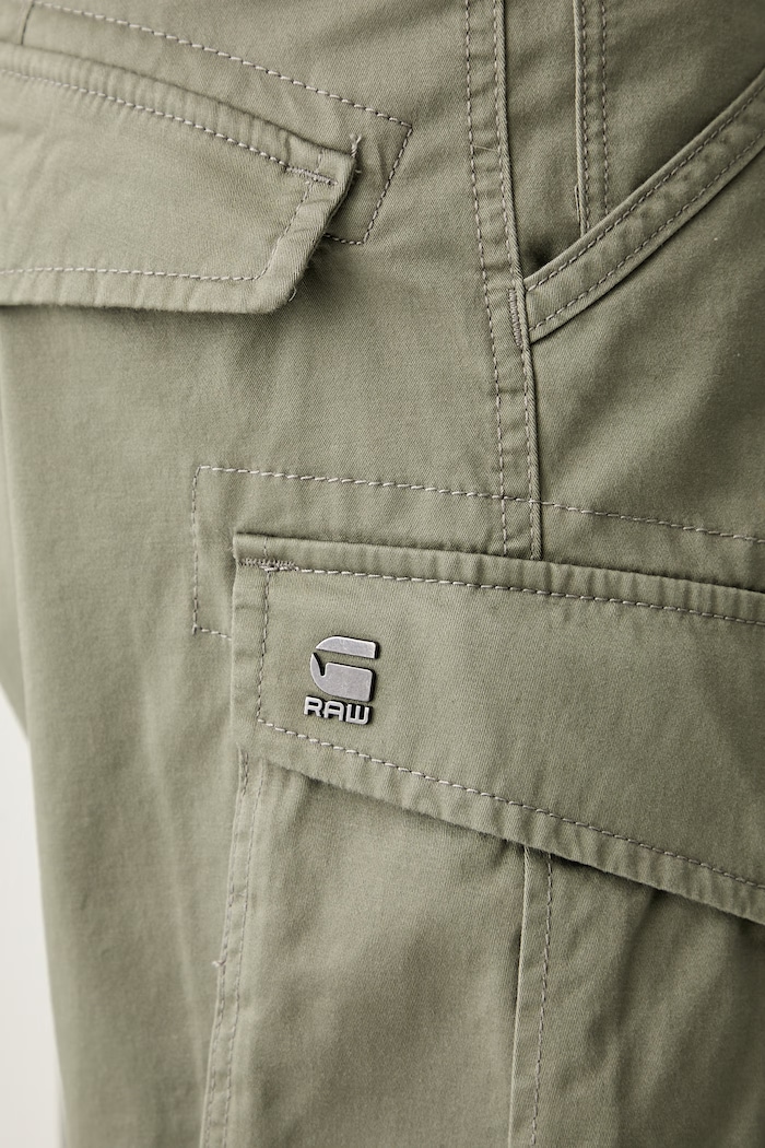 G-Star šortky cargo pánske bavlnené s elastanom Rovic zip relaxed 1\2 zelená D08566.5126