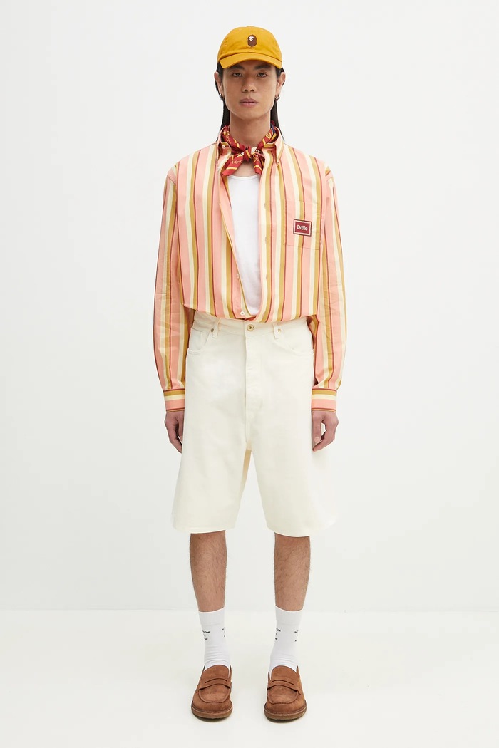 Памучен къс панталон Drôle de Monsieur Le Short Baggy G.BS147.CO188.OW бежов