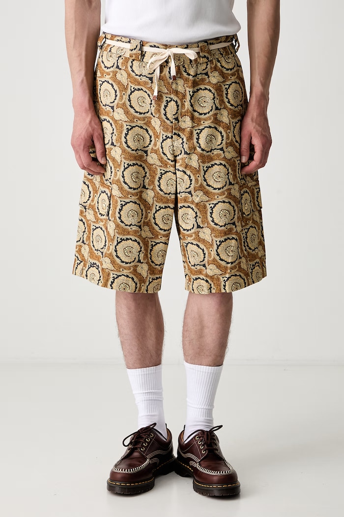 Drôle de Monsieur Le Short Workwear Paisley cargo shorts cotton Men's cotton yellow G.BS155.CO189.MS