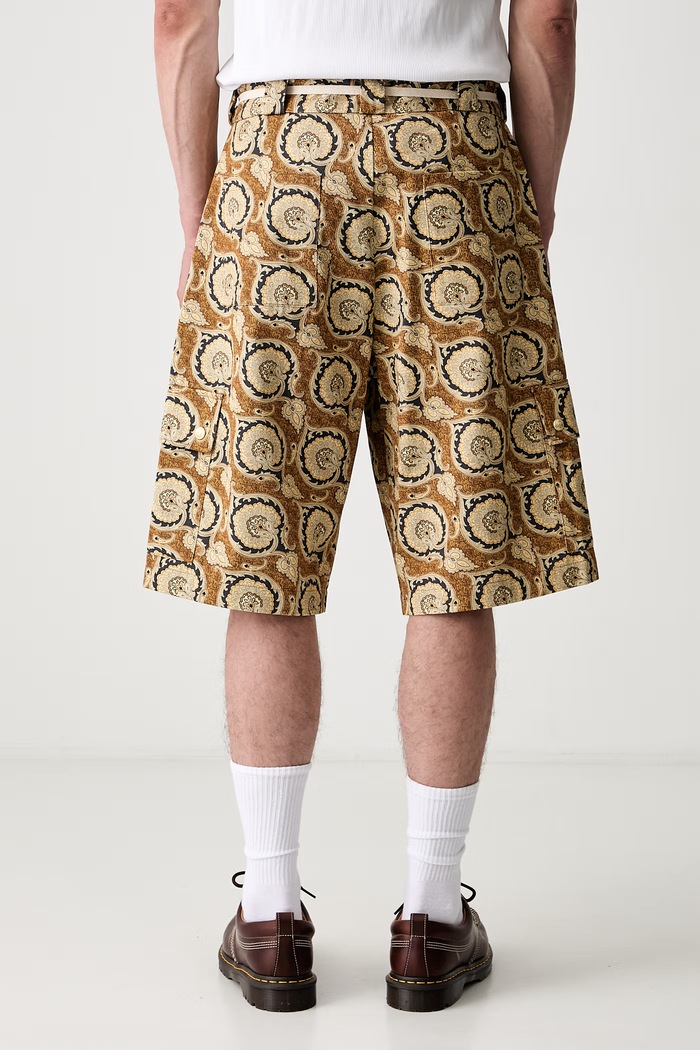 Clothing Drôle de Monsieur Le Short Workwear Paisley cargo shorts cotton Men's G.BS155.CO189.MS yellow