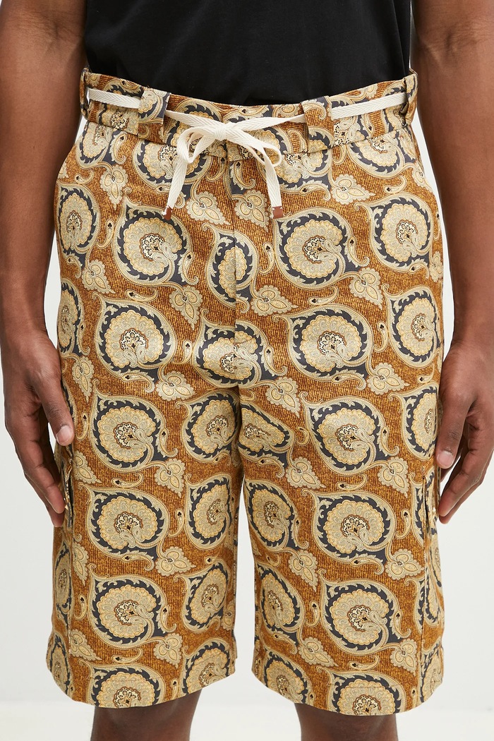 Bavlnené šortky Drôle de Monsieur Le Short Workwear Paisley žltá G.BS155.CO189.MS