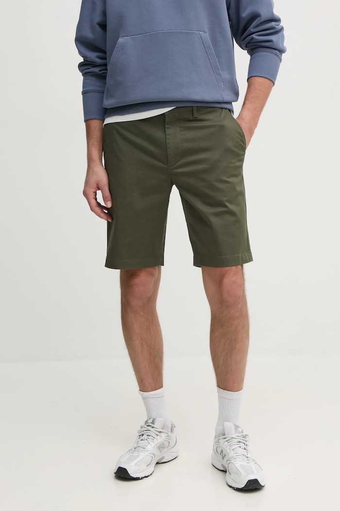 Kratke hlače Tommy Hilfiger bez uzorka zelena MW0MW38848