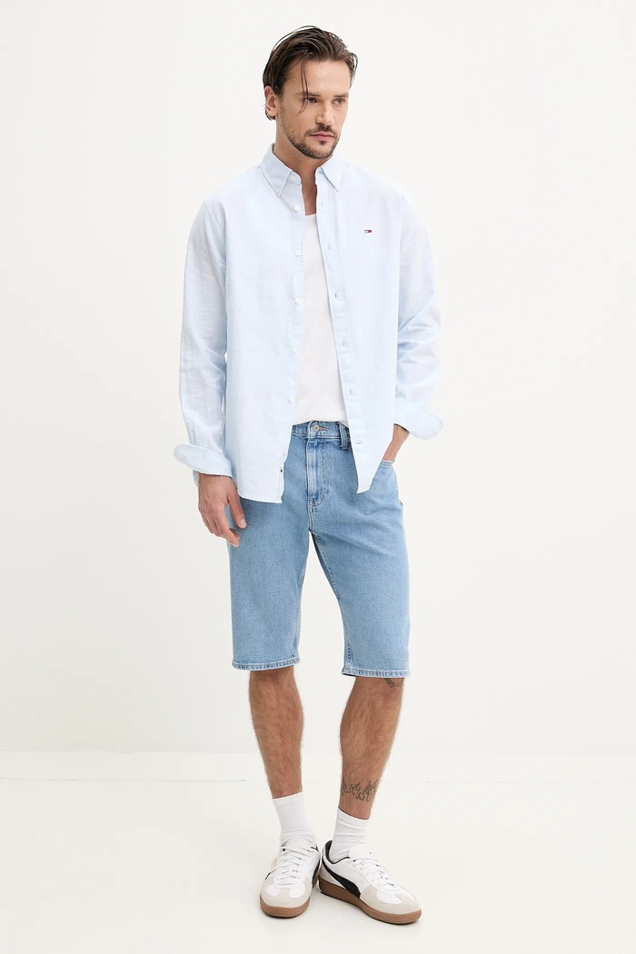 Traper kratke hlače Tommy Jeans DM0DM21852 plava SS25