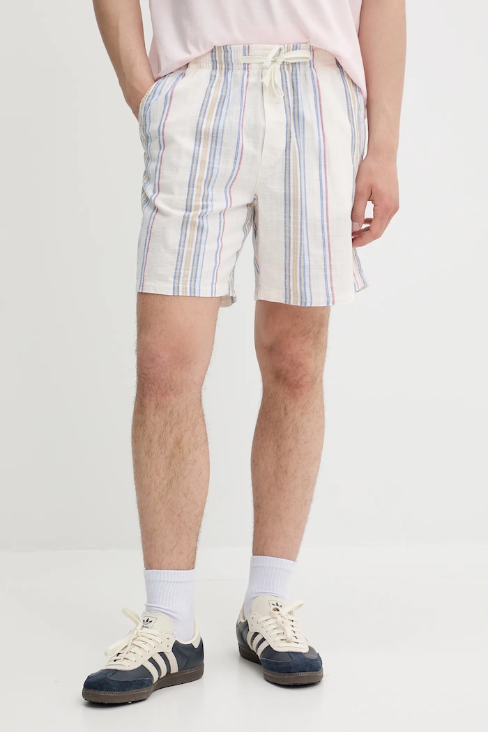 Bombažne kratke hlače Tommy Jeans Bombaž bela DM0DM21948