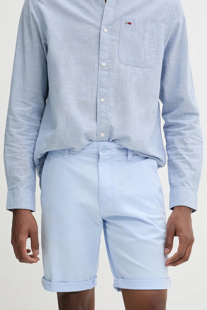 Kratke hlače Tommy Jeans tkanina plava DM0DM21950