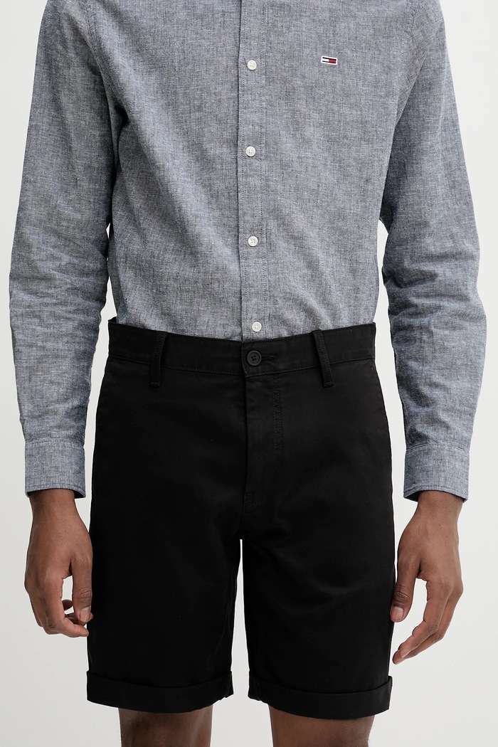 Σορτς Tommy Jeans ύφασμα μαύρο DM0DM21950
