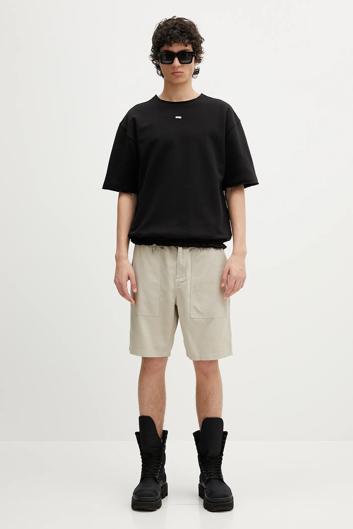 Kraťasy Barbour Barbour Natural Linen Blend Short MST0064 béžová
