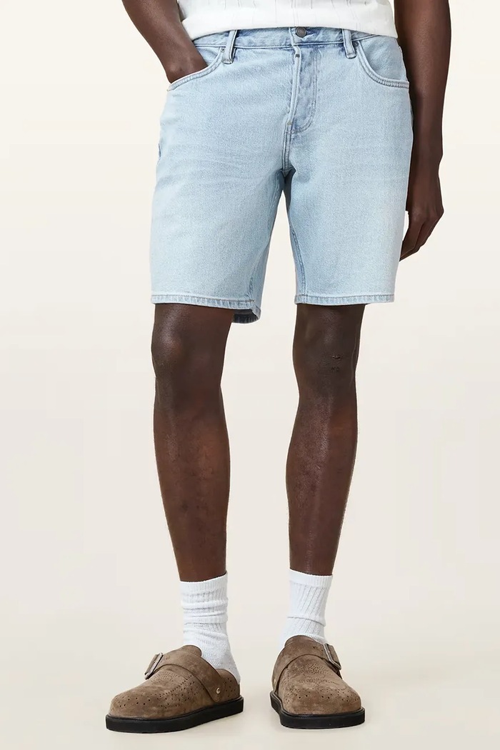 AllSaints pantaloni scurți jeans SWITCH M022TC albastru SS25