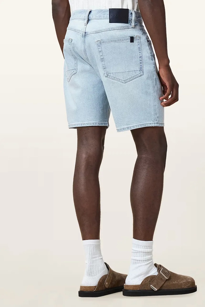 AllSaints pantaloni scurți jeans SWITCH M022TC albastru