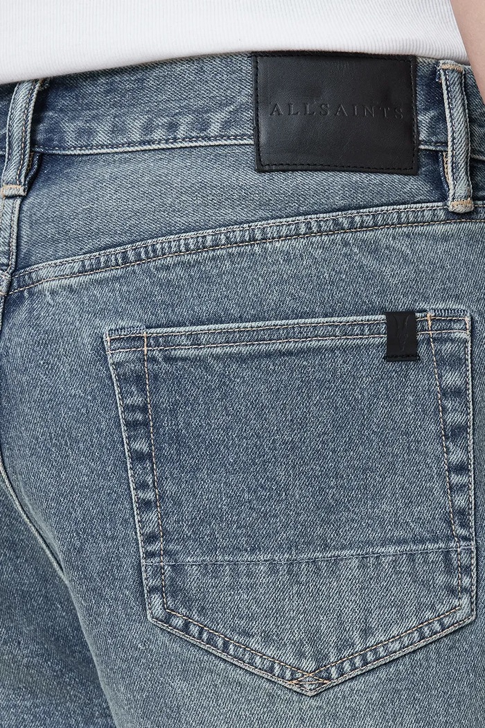 Rifľové krátke nohavice AllSaints SWITCH modrá M022TC
