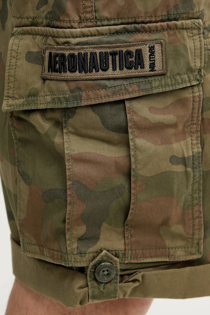 Bavlněné šortky Aeronautica Militare zelená BE250CT3502