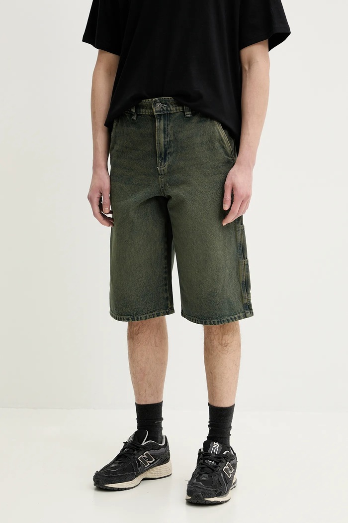 Rifľové krátke nohavice Dickies rifľovina zelená DK0A4ZASK571