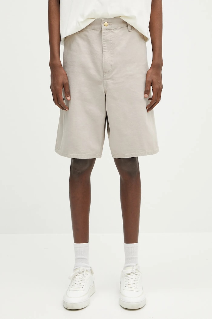 Carhartt WIP szorty bawełniane Single Knee Short gładkie beżowy I034797.2OR4O