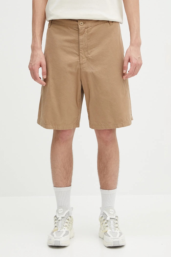 Carhartt WIP cotton shorts Calder Short fabric beige I034812.8YGD