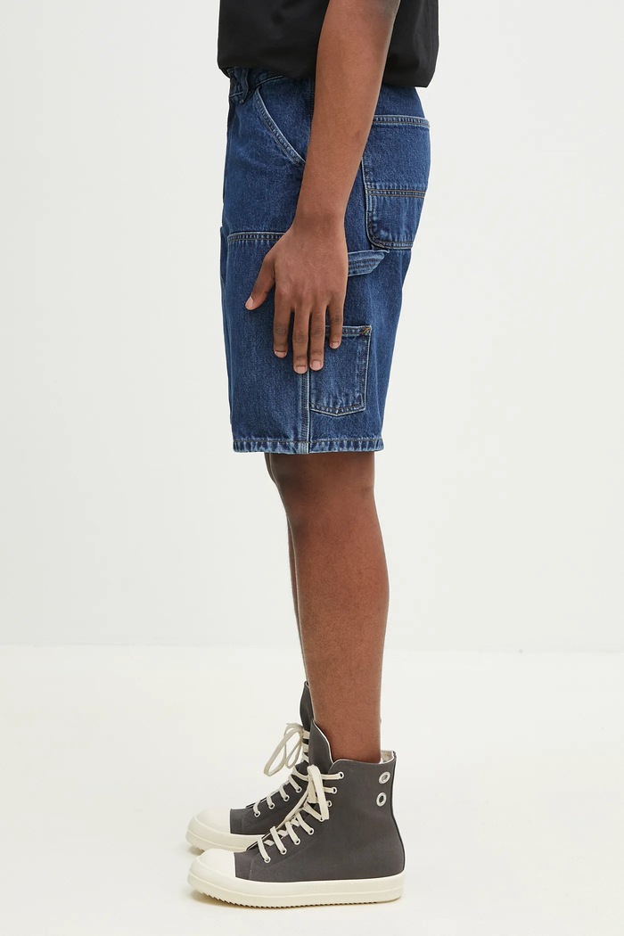 Carhartt WIP cotton denim shorts Double Knee Short I034867.106 blue SS25