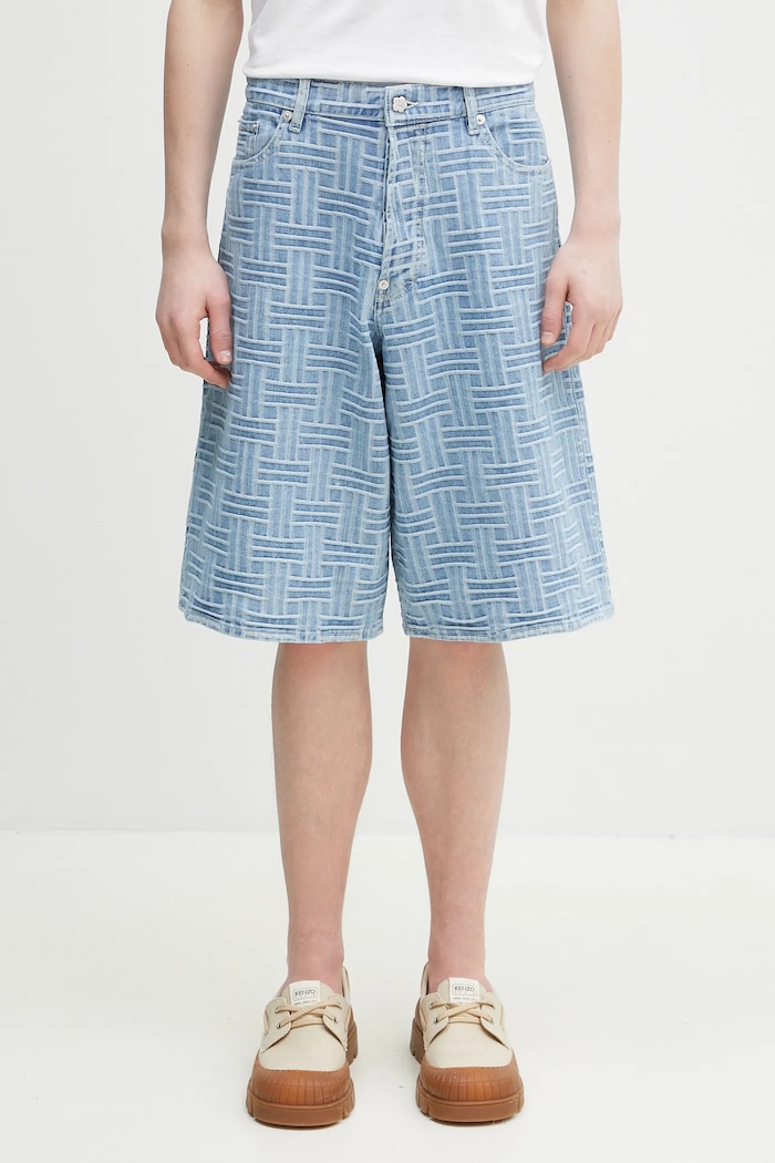 Kenzo denim shorts cotton blue FF55DS3396J4.DB