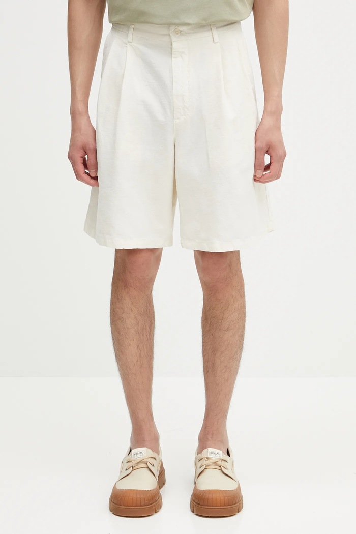 Λινό σορτς Norse Projects Benn Cotton Linen Shorts απλό μπεζ N35.0617.0219