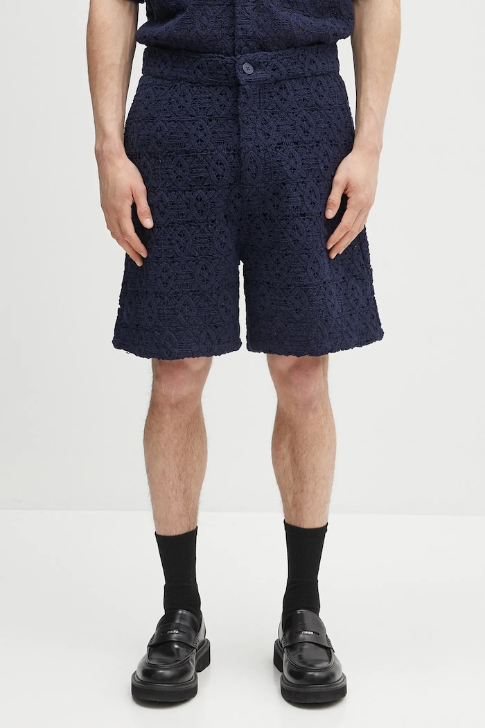 Daily Paper rövidnadrág Lace Shield Short sima sötétkék 2511119