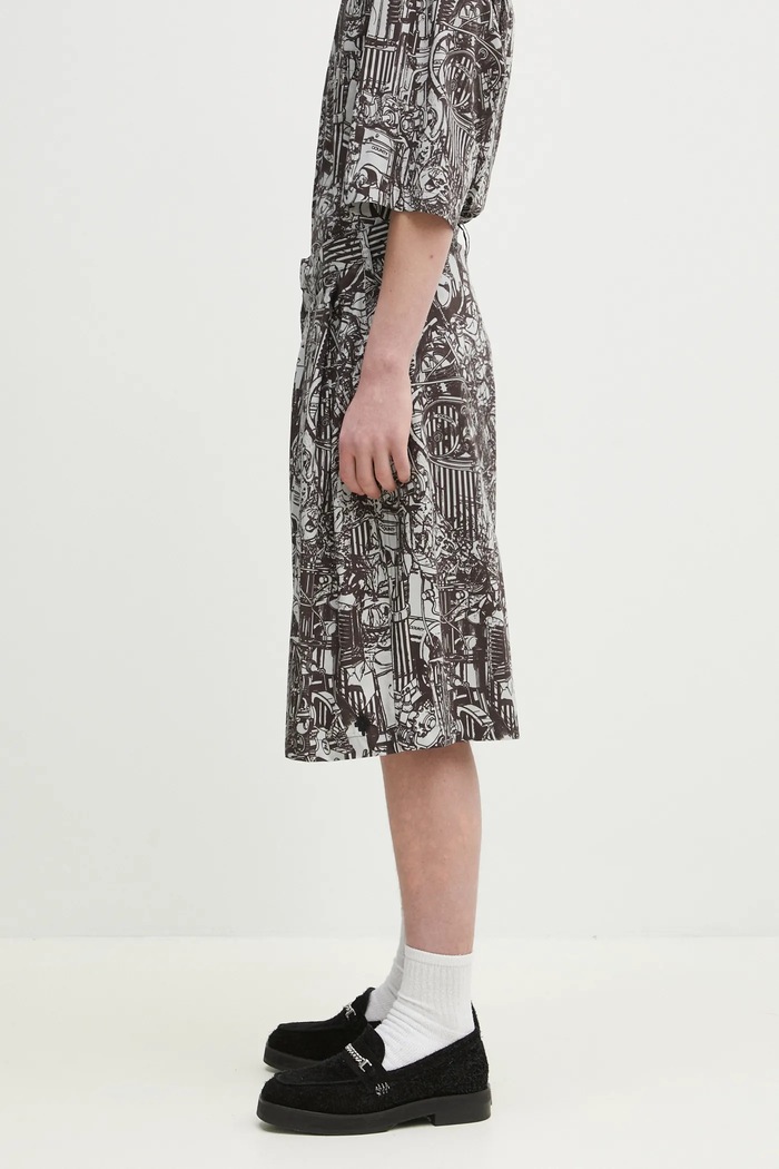 Bombažne kratke hlače Marcelo Burlon Aop Mech Pajama Shorts Dark Grey Medium CMCB00AS25FAB0010706 siva SS25