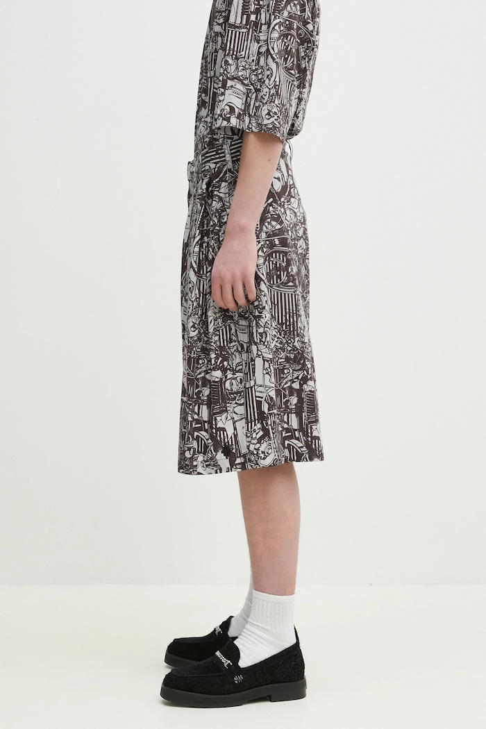 Bombažne kratke hlače Marcelo Burlon Aop Mech Pajama Shorts Dark Grey Medium CMCB00AS25FAB0010706 siva SS25