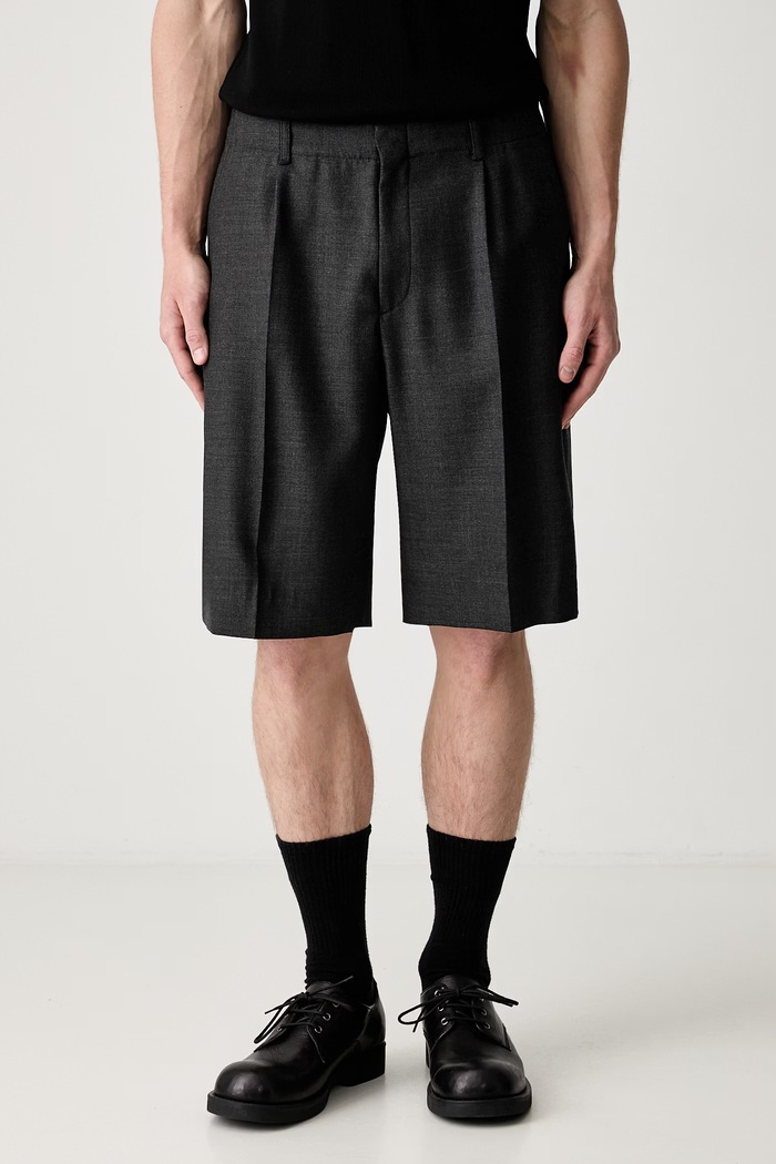 Our Legacy Borrowed dress shorts wool Men's fabric black M2254BPC