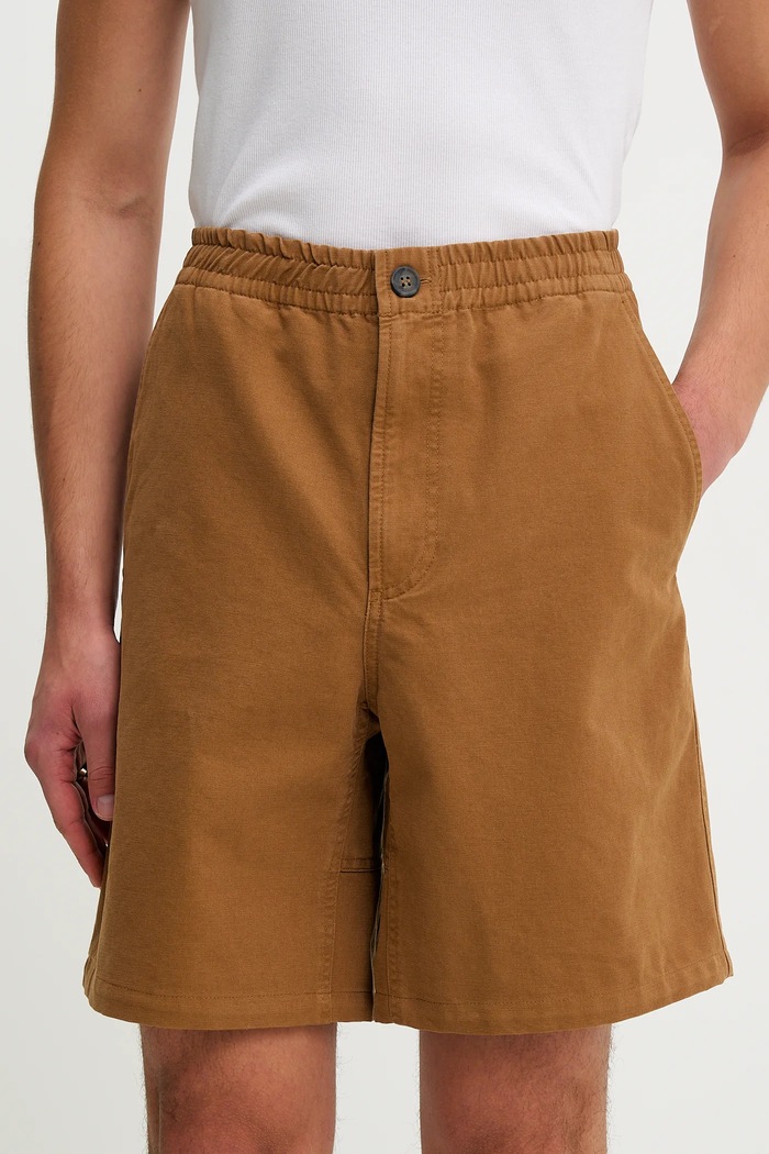 Rifľové krátke nohavice A.P.C. Short Norris bavlna hnedá COGBJ.H10186