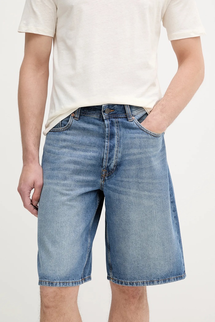 United Colors of Benetton szorty jeansowe bawełniane bawełna niebieski 4AW7U9018