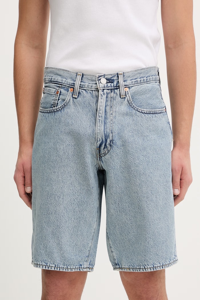 Rifľové krátke nohavice Levi's 478 BAGGY SHORTS bavlna modrá 001JM