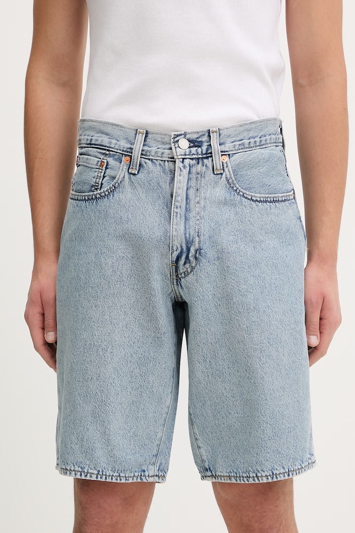 Rifľové krátke nohavice Levi's 478 BAGGY SHORTS bavlna modrá 001JM