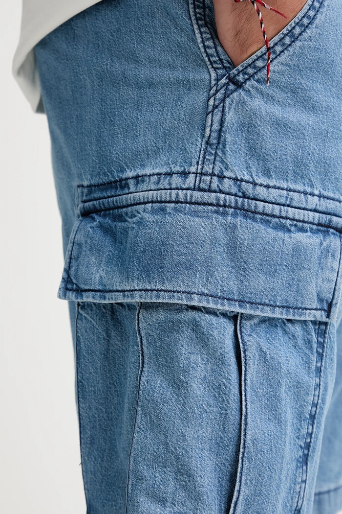 Levi's cargo šortky pánské bavlněné CARRIER CARGO SHRT-2 modrá 001KG