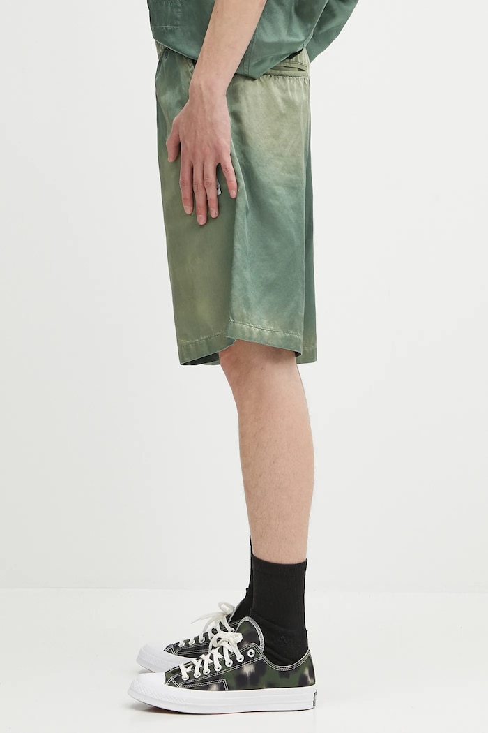 Шорти Maison MIHARA YASUHIRO Aged Satin Shorts J14PT143 зелений SS25