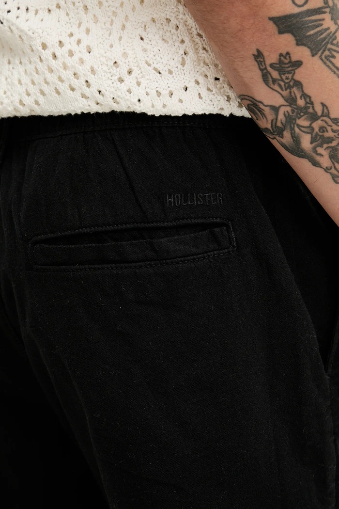 Hollister Co. szorty z domieszką lnu KI328.5167.900 czarny