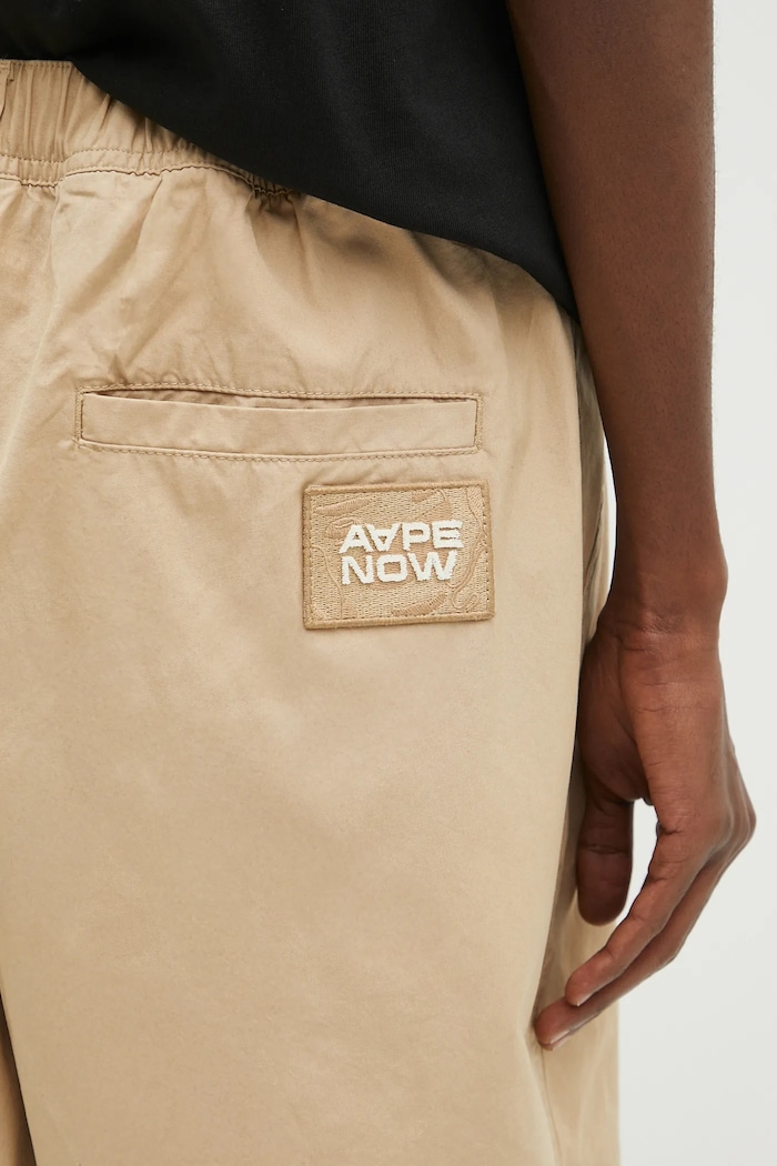 Βαμβακερό σορτσάκι AAPE Now Woven μπεζ AAPSPMB670XXO