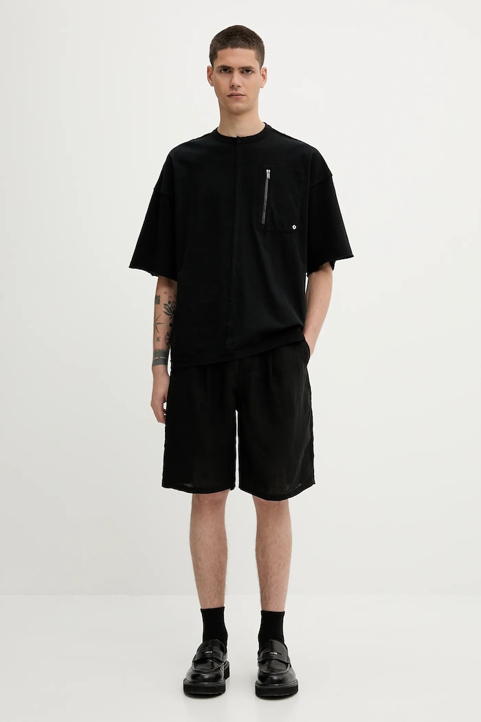 Lanene kratke hlače Undercover Pants UC1E4518 crna