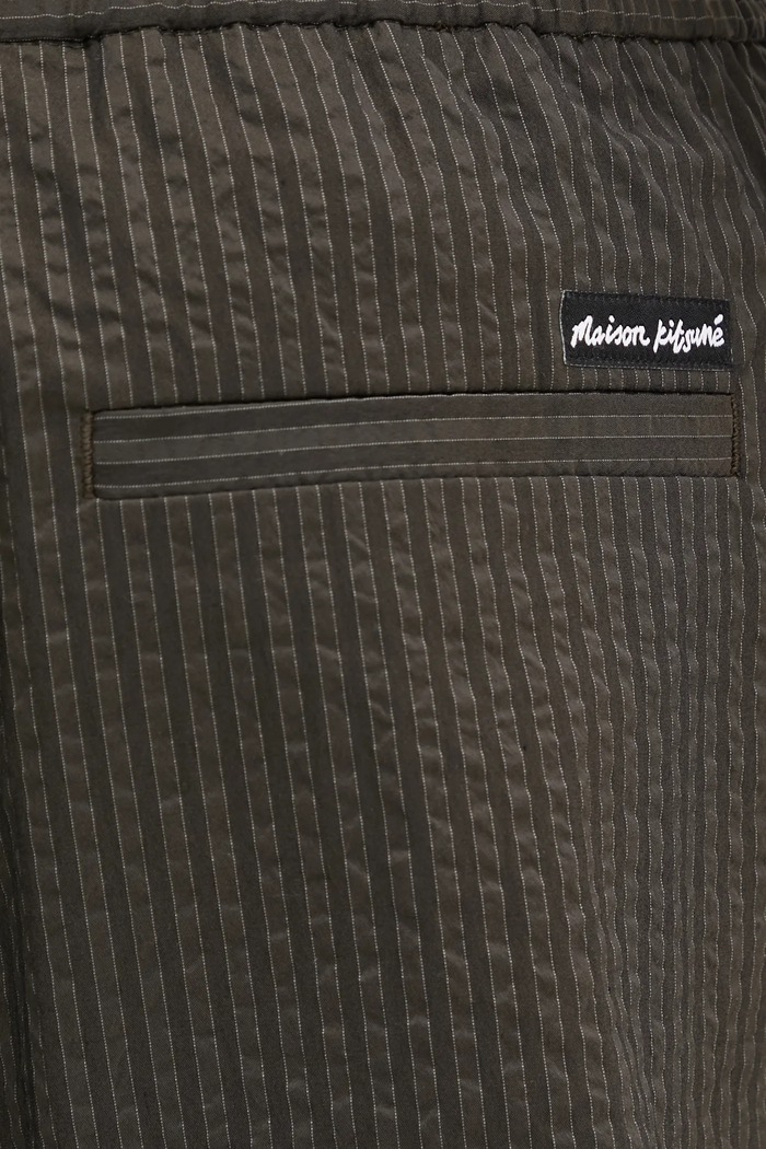 Kraťasy Maison Kitsuné Elasticated Bermuda zelená OM01406WC5032